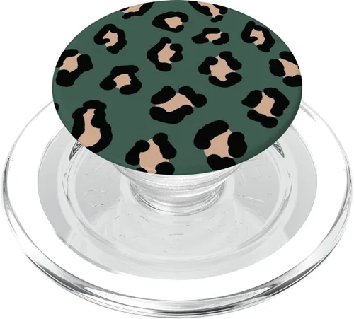 Vista 8 de PopSockets intercambiables con diseño de leopardo y estampado de guepardo verde