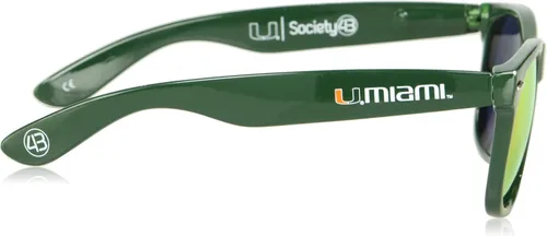 Vista 3 de NCAA Miami Hurricanes MIAFL-2 - Marco verde, lentes de sol naranjas, talla única, verde