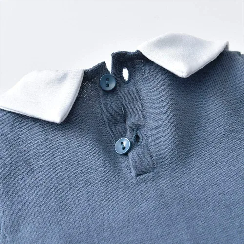 Vista 7 de Mameluco de punto con cuello de Peter Pan para bebé, ropa de una sola pieza, overol de ropa de bebé