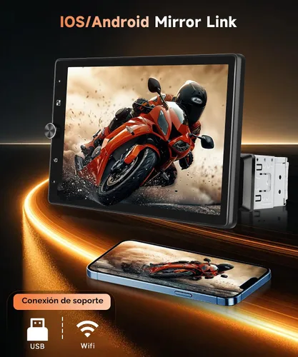 Vista 6 de MAHVEC Estéreo de automóvil de 10.4 pulgadas con CarPlay Android Auto, radio de pantalla táctil de rotación HD con Bluetooth, USB, Mirror Link, SWC