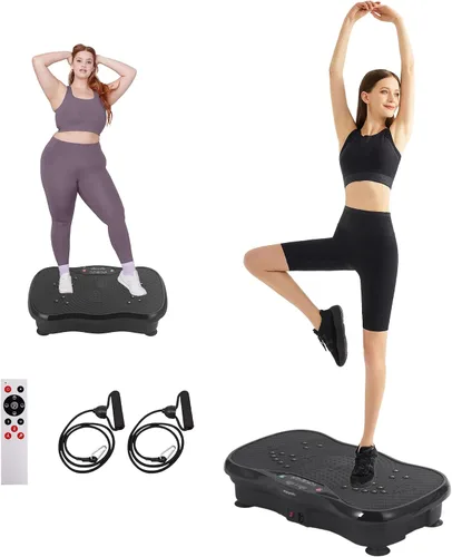 Vista 8 de Whole Body Vibration Plate Exercise Machine – Power Vibrating Plate for Lymphatic Drainage Weight Loss, Shake Plate Exercise Platform with Touch