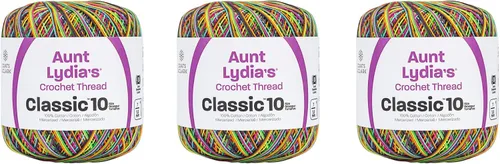 Vista 4 de Aunt Lydia Classic Crochet - Paquete de 3 unidades de 350y/1,049.9 ft - Blanco Antiguo