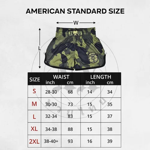Vista 7 de Muay Thai - Pantalones cortos de boxeo tailandés verde, pantalones cortos militares de artes marciales para hombres y mujeres, artes marciales
