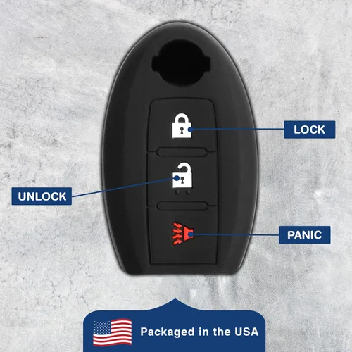 Vista 6 de KeyGuardz - Funda protectora de goma suave para Nissan Infiniti con control remoto de entrada sin llave