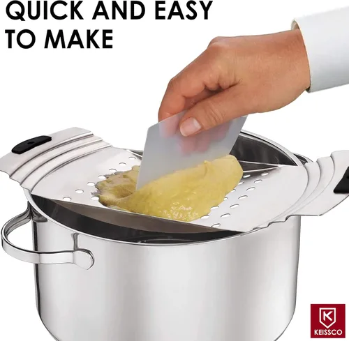Vista 4 de Máquina Premium de Acero Inoxidable para Hacer Spaetzle, Plana para Spaetzle con Raspador de Pastelería, Tradicional Alemana para Hacer Fideos
