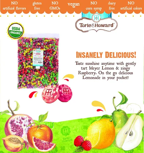 Vista 5 de Caramelos a granel Torie and Howard Organic Hard Candy, cinco sabores surtidos, bolsa de 5 libras