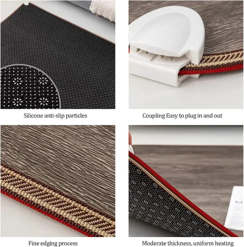 Vista 5 de Heated Mats Floor, Waterproof Heating Mat for Floor with Adjustable Temperature 12 Hour Timer, Electric Heating Area Rug for Yoga, Easy-Clean(150 *