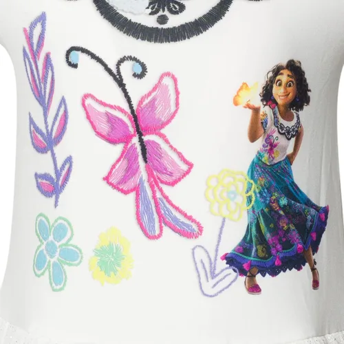 Vista 4 de Disney Encanto Mirabel - Vestido de camiseta y leggings para niñas pequeñas a niños grandes