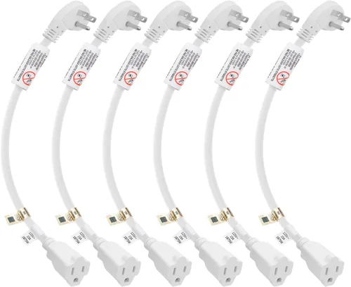 Vista 12 de FIRMERST 1875 W Cable de extensión de enchufe plano de 1 pie, 15A 14 AWG negro