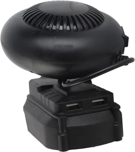 Vista 8 de lyrlody Ventilador de calentador portátil alimentado por batería 18V iones de litio 2 ajustes de temperatura 30-80 Calentador eléctrico compacto