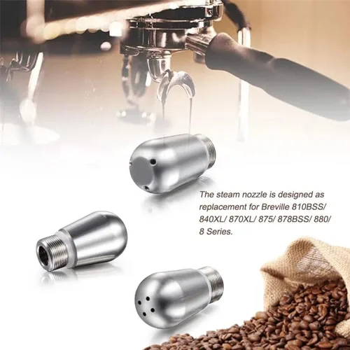 Vista 2 de Palumma Boquilla de vapor para máquina de café, boquilla de vapor de acero inoxidable 304 de 3/4 agujeros, boquilla de espuma de leche para máquina