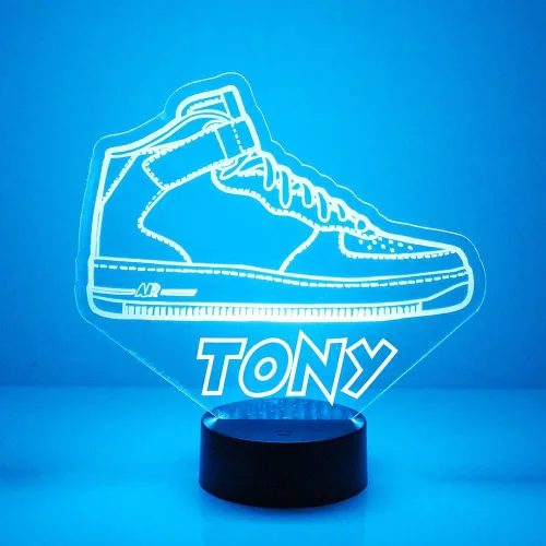 Vista 10 de MMS Arcade - Luz nocturna personalizada con control remoto, lámpara de luz LED grabada personalizada con tu nombre o texto, luz nocturna de juego