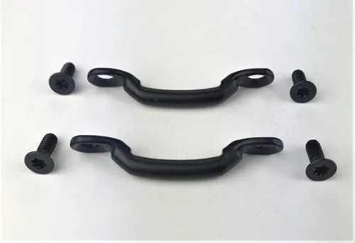 Vista 4 de 2 correas de límite de puerta con tornillos Torx utilizados para todos los Jeep Wranglers de 1976 a 2006 / modelos CJ, YJ y TJ