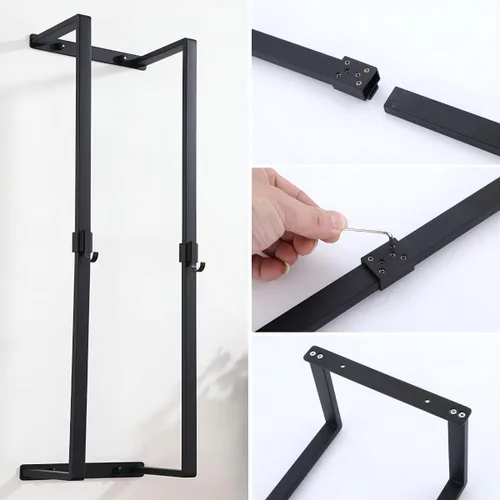 Vista 5 de MANYHORSES Toallero montado en la pared, toalleros para baño, almacenamiento de toallas de baño, organizador de toallas de baño de metal para pared
