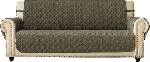 Vista 16 de Ameritex - Funda impermeable de sofá, 100 % antideslizante, acolchada, protector de muebles para perros, niños y mascotas; funda de sofá, lavable a