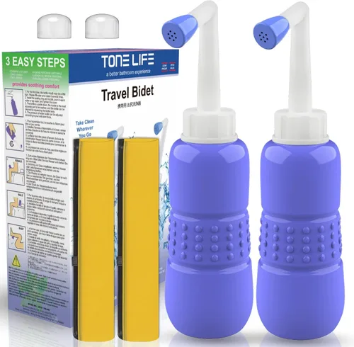 Vista 11 de 2 botellas portátiles de bidé de viaje de 15.2 fl oz Peri para posparto esenciales para recuperación perineal, cuidado femenino, tratamiento