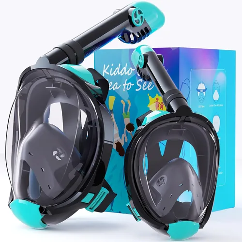 Vista 16 de Greatever G2 Adults Kids Full Face Snorkel Mask 2 Pcs,Snorkeling Gear with Latest Dry Top System,Foldable 180 Degree Panoramic View,Safe