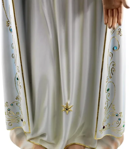 Vista 6 de Estatua religiosa pintada a mano del Sagrado Corazón de María de 32 pulgadas, fabricada en Portugal