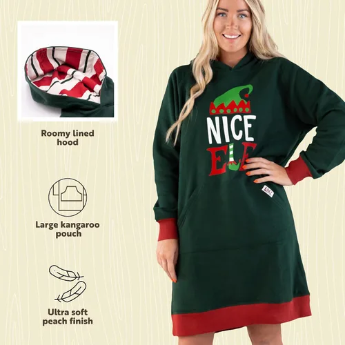 Vista 78 de Lazy One Sudadera con capucha de gran tamaño, ropa de dormir cómoda, vestido de suéter para mujer
