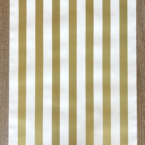 Vista 21 de Camino de mesa a rayas de oro antiguo, rollo de papel desechable para fiestas o bodas, hecho en Estados Unidos