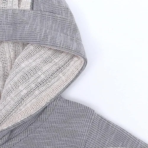 Vista 4 de Mono de conejo de animales de 0 a 3 meses, sudadera con capucha y oreja, disfraz unisex para primavera y otoño (gris)