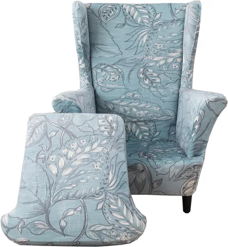 Vista 29 de CRFATOP 2 fundas elásticas para silla con respaldo de alas de mariposa, fundas de tela de elastano con respaldo de ala, fundas para sillón con parte