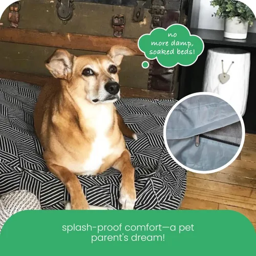 Vista 7 de Molly Mutt - Forro para cama para perro, resistente al agua, lavable, 36 x 45 x 4.75 pulgadas Forro con cremallera para cama de perro, cachorro