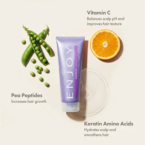 Vista 3 de Enjoy Mascarilla capilar – Nutrición profunda y suavizante para cabello seco y rebelde – 8 onzas