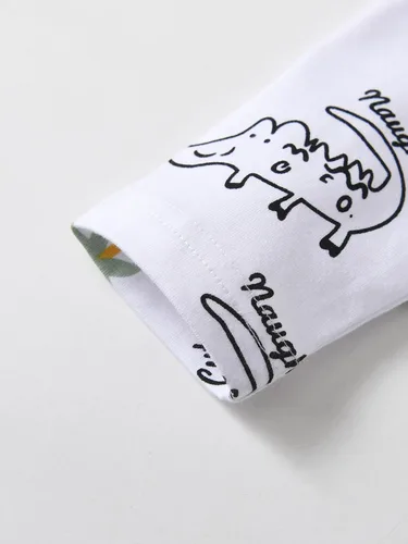 Vista 66 de Conjunto de 3 piezas de ropa de bebé recién nacido con estampado de manga larga + pantalones + sombrero