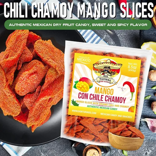 Vista 9 de Chili Chamoy Mango Rebanadas 16oz - Dulce mexicano a granel Dulce Picante Fruta Seca