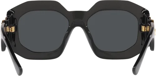Vista 5 de Versace Gafas de sol para mujer, montura negra, lentes gris oscuro, 2.205 in