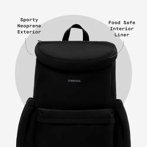 Vista 5 de Corkcicle Lotus Mochila hielera, 15.5 x 17 pulgadas, mantiene fresco todo el día con mochila portátil refrigeradora, bolsillos laterales y segura