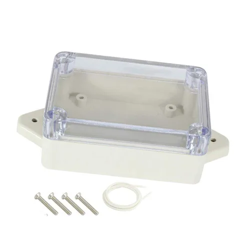 Vista 5 de Caja de conexiones ABS de 3.937 x 2.677 x 1.575 in, cubierta transparente, 3 piezas IP65 impermeable de plástico para proyectos con agujero de cable