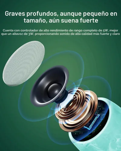 Vista 2 de Altavoz impermeable, pequeño altavoz Bluetooth con sonido estéreo y graves robustos, mini altavoces con llamada manos libres, IPX7 impermeable