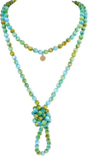 Vista 8 de Firstmeet Collar largo de cuentas de moda con nudo de cuerda, versátil, 60 pulgadas, joyería de disfraz para mujer Aqua Sky AB