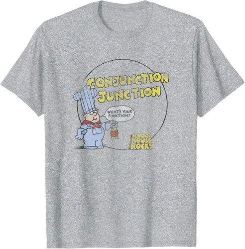 Vista 8 de Schoolhouse Rock Conjunction Junction Conductor Retro TV Camiseta Asfalto