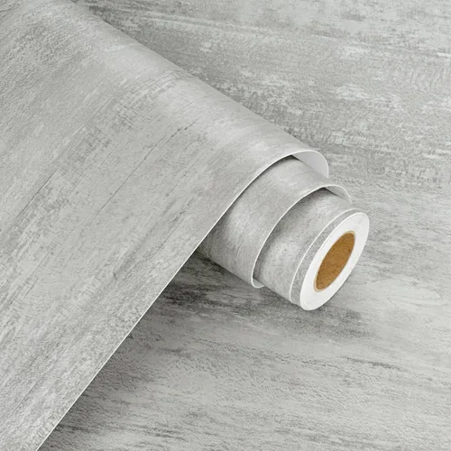 Vista 7 de WESTICK Papel de contacto de madera gris para encimeras, papel tapiz de madera gris, autoadhesivo, impermeable, papel de contacto de grano de madera