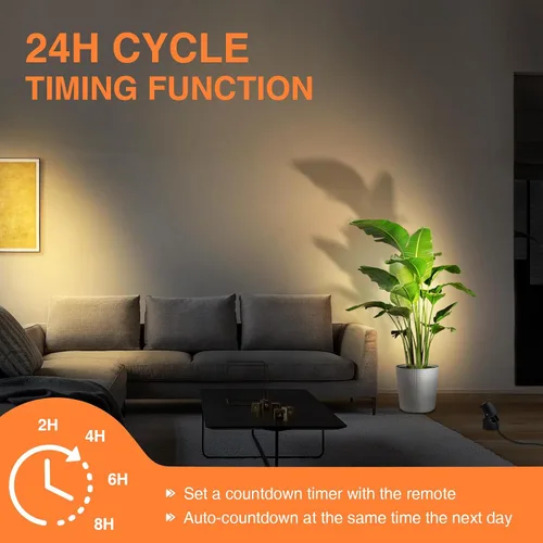Vista 10 de URTOM Paquete de 2 luces ascendentes para interiores con control remoto, 3 W hacia arriba luces enchufables para interiores con función de memoria