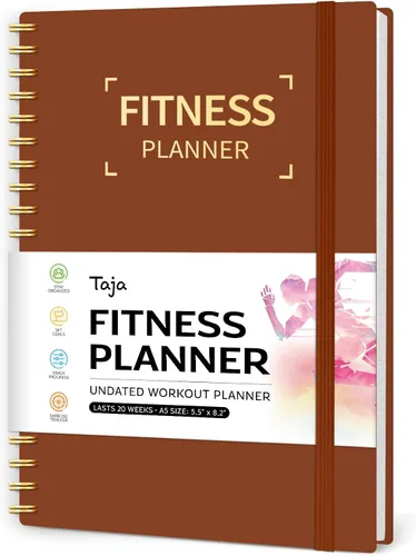 Vista 14 de Diario de entrenamiento físico para mujeres y hombres, tamaño A5 (5.5 x 8.2 pulgadas), planificador de registro de entrenamiento para rastrear