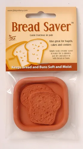 Vista 2 de JBK Pottery Ahorrador de Pan de Terracotta para Pan Casero, Masa Madre, Bagels y Productos Horneados – Disco de Piedra Mantenedor de Frescura