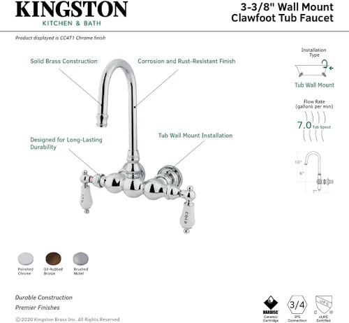 Vista 2 de Elements of Design St. Louis DT0015CL - Llenador de bañera con patas de garra, bronce aceitado