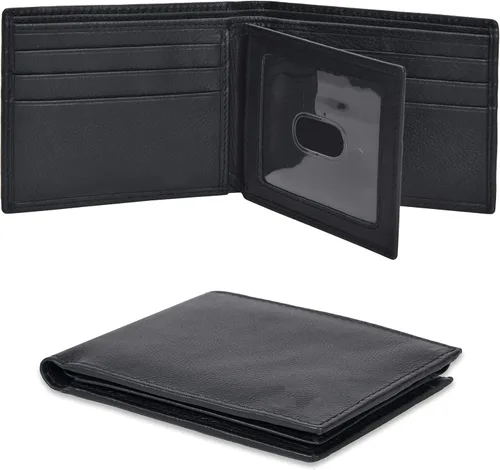 Vista 39 de Carteras RFID delgadas para hombres - Cartera de bolsillo frontal de piel genuina