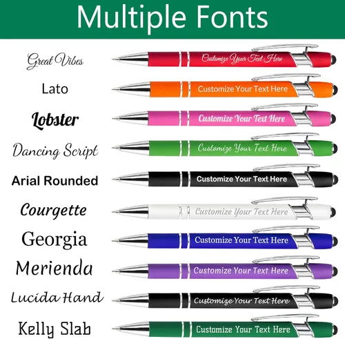 Vista 3 de Bolígrafos personalizados personalizados con grabado gratuito a granel con mensaje de nombre, bolígrafos personalizados para negocios, oficina