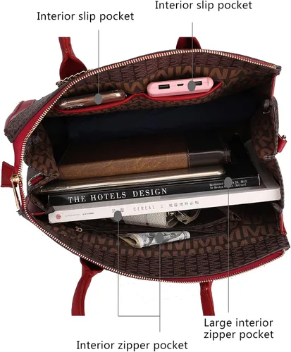 Vista 6 de Moderna bolsa de hombro y mano para mujer con asa superior de la colección Mia K