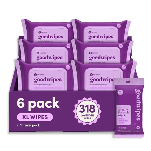Vista 24 de Goodwipes Toallitas desechables para el trasero - Vitamina E y aloe - Seguras para alcantarillado y fosa séptica - Toallitas húmedas extra grandes