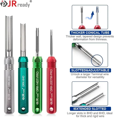 Vista 12 de JRready ST5257-PRO Kit de Herramientas de Conector Deutsch para Contactos Sólidos/Estampados 4#8#16#12#20# 6-22 AWG, con Herramienta de Extracción