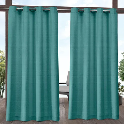 Vista 17 de Exclusive Home Aztec - Par de paneles de cortinas para interiores y exteriores con ojales, 54x96 pulgadas, Azure
