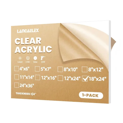 Vista 12 de Láminas de Plexiglás de 1/4" (6mm) de Grosor - 1 Paquete de Láminas Acrílicas Fundidas Transparentes de 4x6 para Corte Láser, Marcos de Fotos