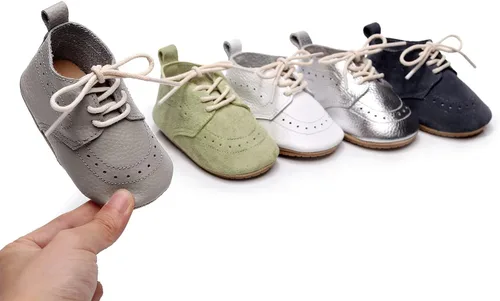 Vista 5 de Mocasines de cuero para bebés, niños y niñas, cómodos zapatos de vestir Oxford, zapatos de boda, zapatos para primeros pasadores, zapatos de cuna