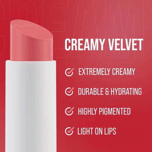 Vista 2 de aden Lápiz labial de terciopelo – altamente pigmentado – duradero e hidratante – no seco – cremoso y suave (01 Teddy)
